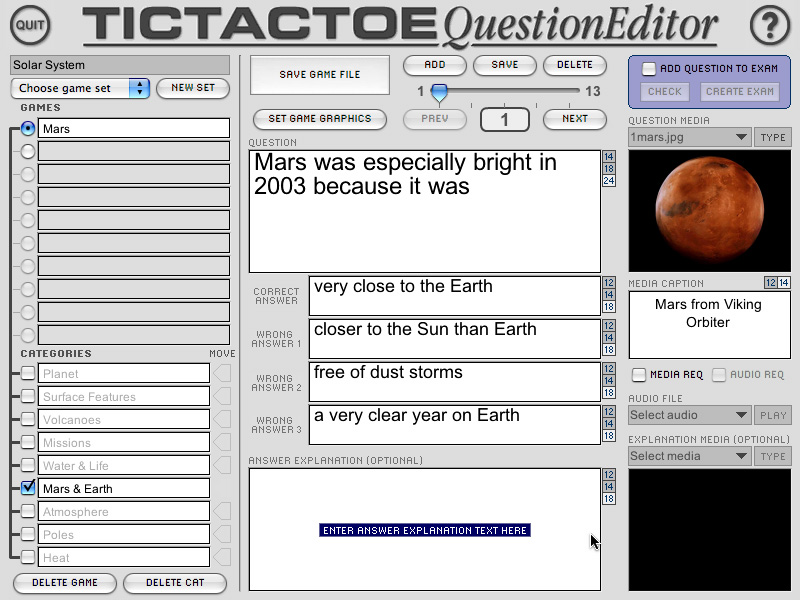 Tic Tac Toe Game Based Quiz in SL360